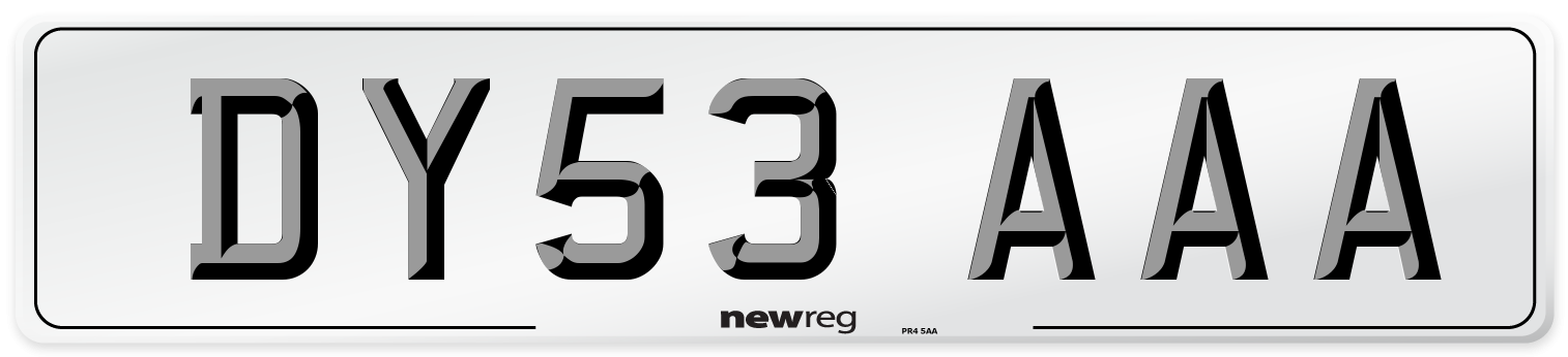 DY53 AAA Number Plate from New Reg